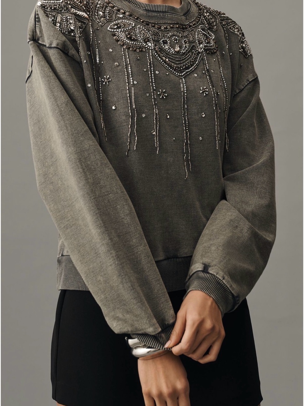 Anthropologie Pilcro Embellished Graphic Sweatshirt Size small - Picture 3 of 10